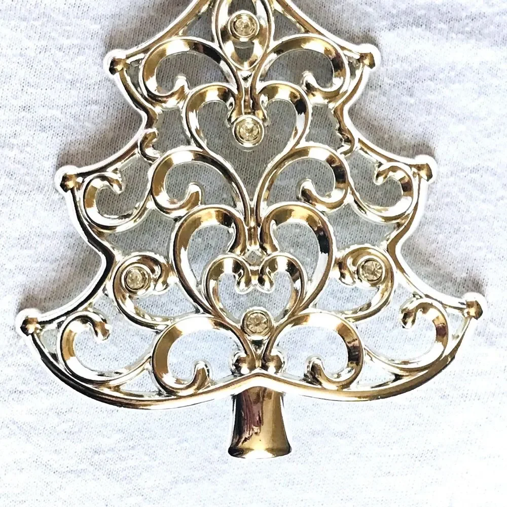 Lenox Christmas Ornaments 2 Sparkle and Scroll Bells + Tree Silver Original Box